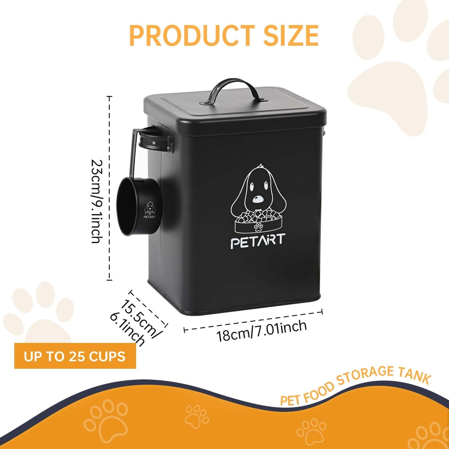 Dog Food Storage Container with Spoon & Desiccant