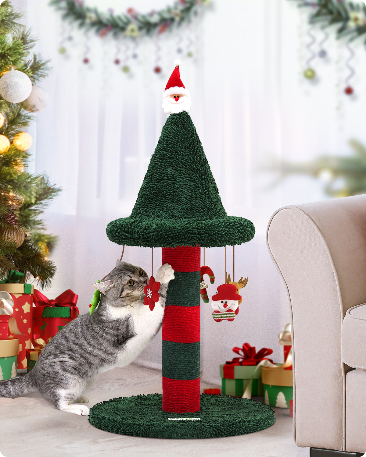 Christmas Style Cat Scratch Post