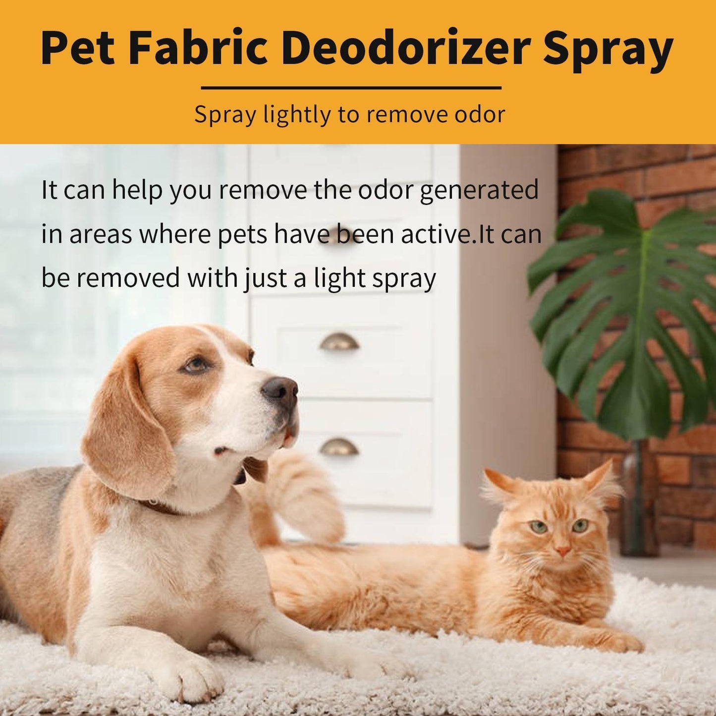 Yegbong Pet Fabric Deodorizer Spray – Long-lasting Indoor Pet Odor & Air Freshener