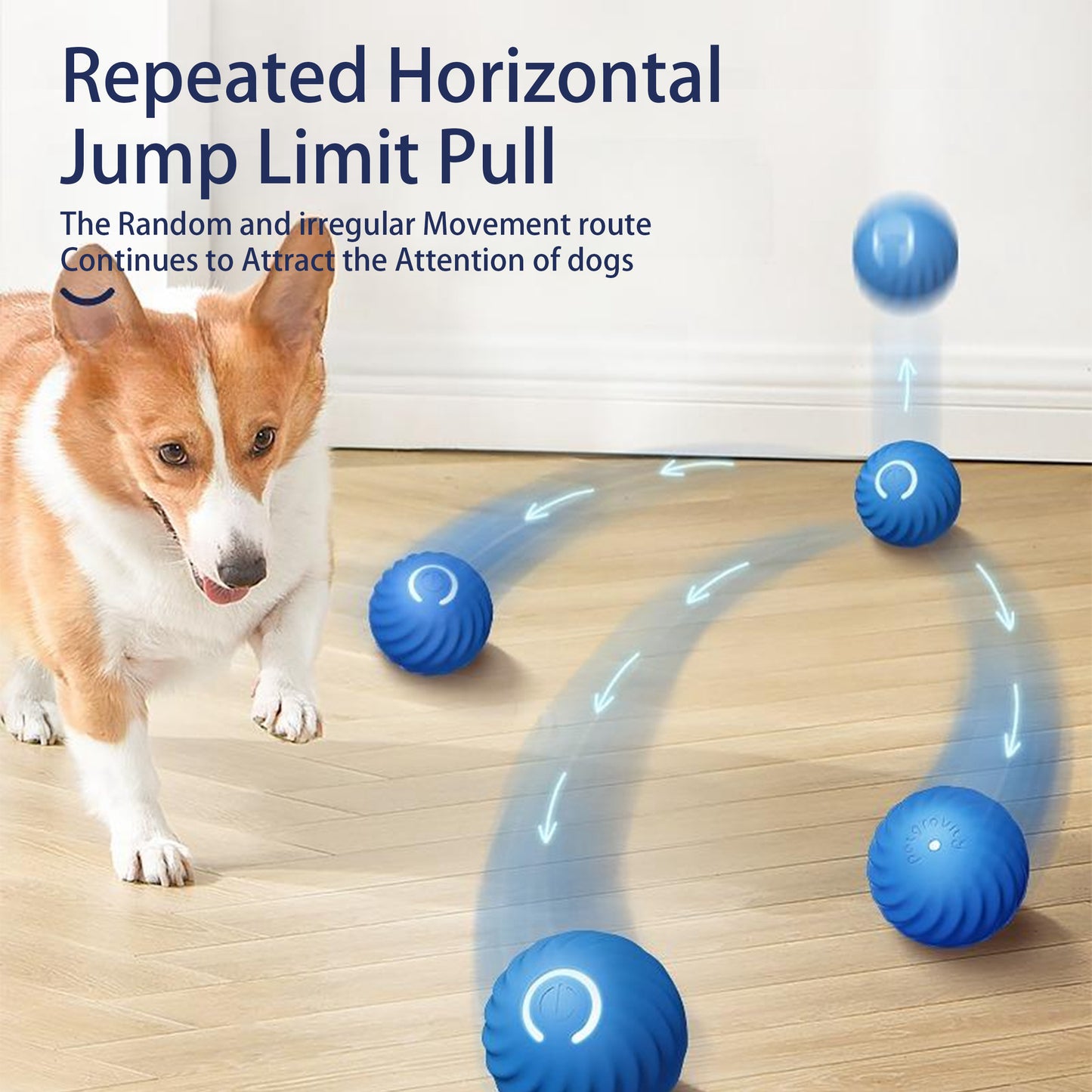 Smart Bouncing Dog Toy – USB Rechargeable, Self-Moving, Quiet & Fun Interactive Ball