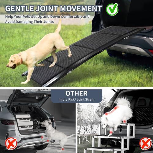 Foldable Extra-Wide Pet Car Ramp – Non-Slip, 71"x20", for Dogs up to 250 lbs