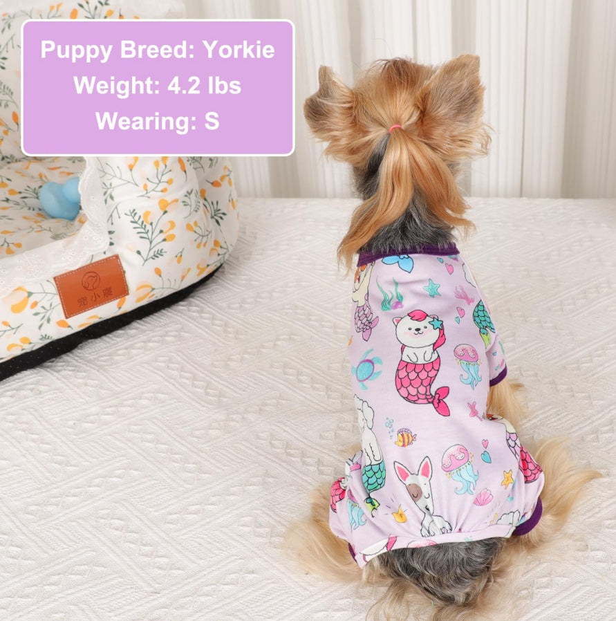 Mermaids Dog Pajamas – Soft Stretchy Pjs for Small Dogs & Puppies