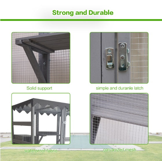 Outdoor Cat House with 6 Ledges & Weatherproof Roof