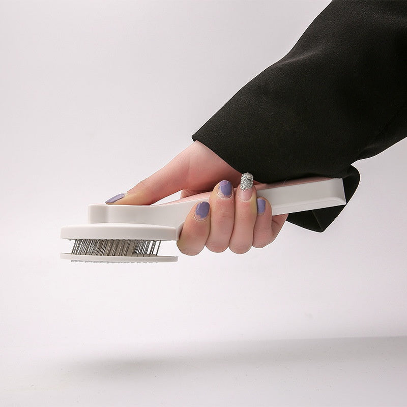 Self-Cleaning Slicker Brush for Cats & Dogs - Pet Hair Removal Comb
