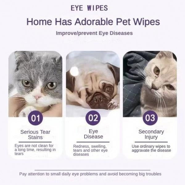 Pet Eye Wipes – 200 Count Tear Stain Removing & Cleaning Wipes for Dogs and Cats
