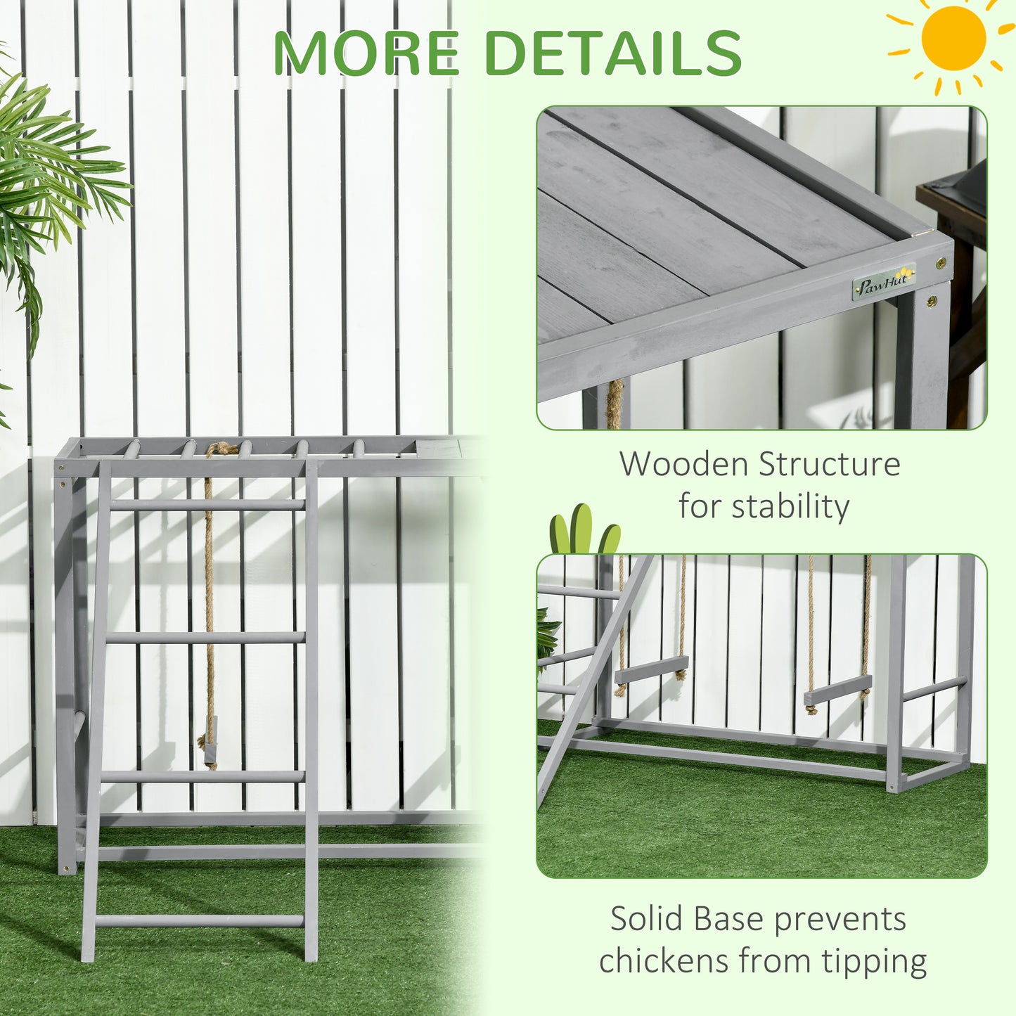 Chicken Activity Game With Swing & Perches for 3-4 Birds