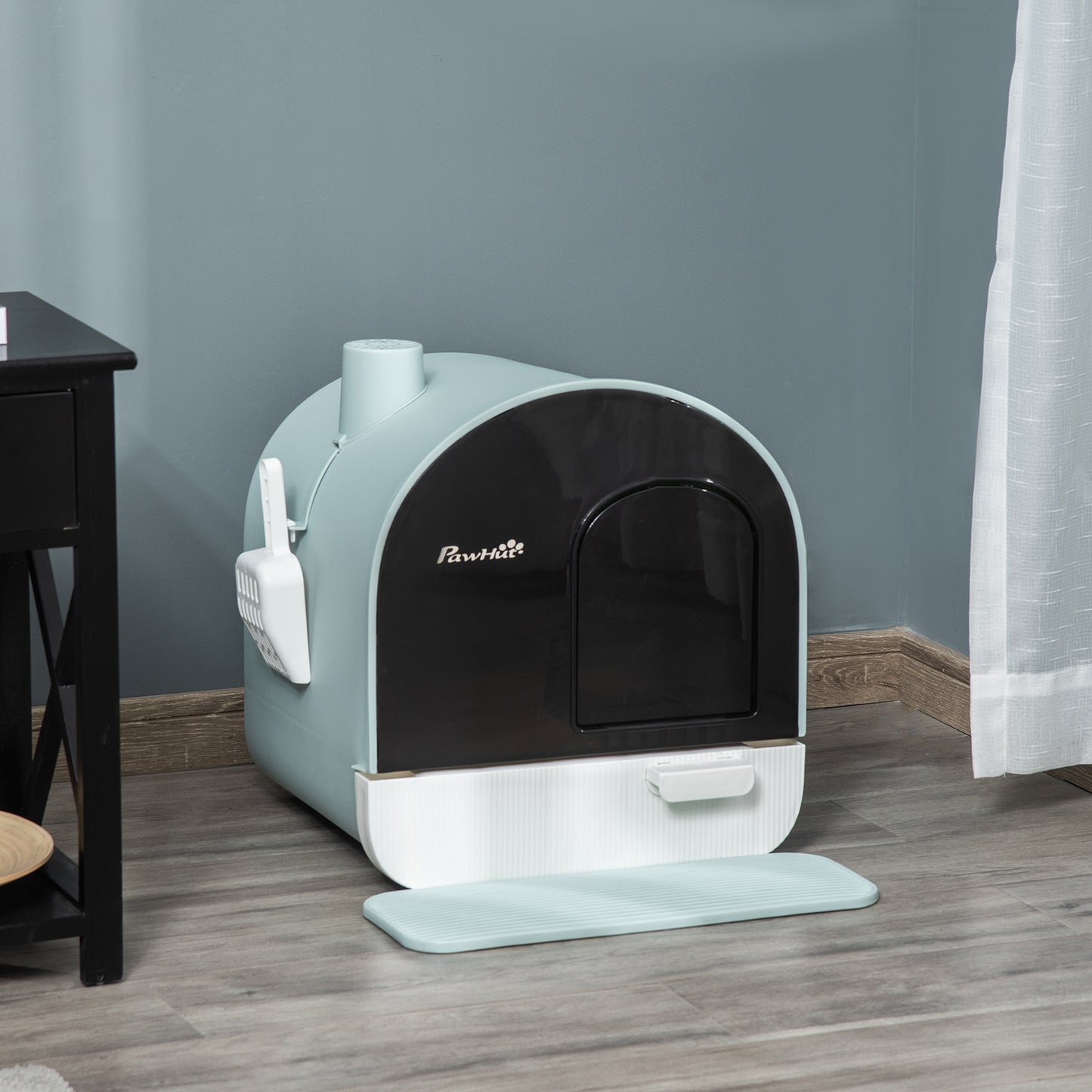 Covered Cat Litter Box with Tray & Scoop Set