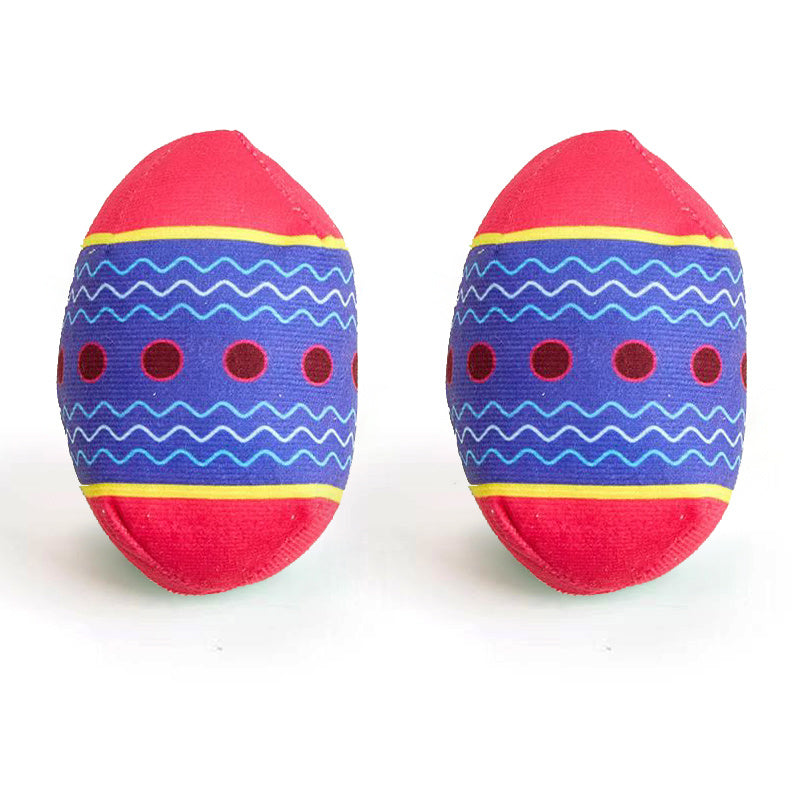 Easter Egg Squeaky Dog Toy – Green & Red, Chew Toy for Small/Medium Dogs