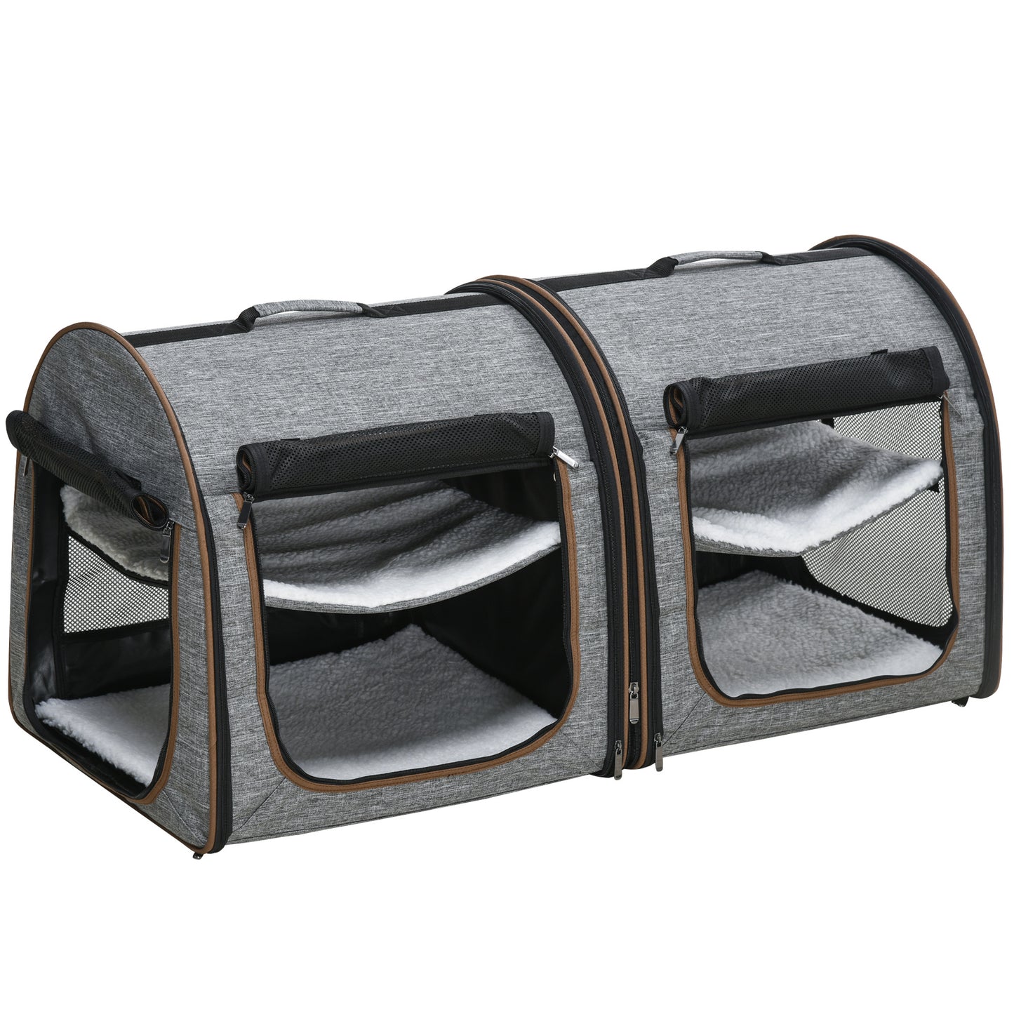 Portable Soft-Sided Pet Carrier with Divider