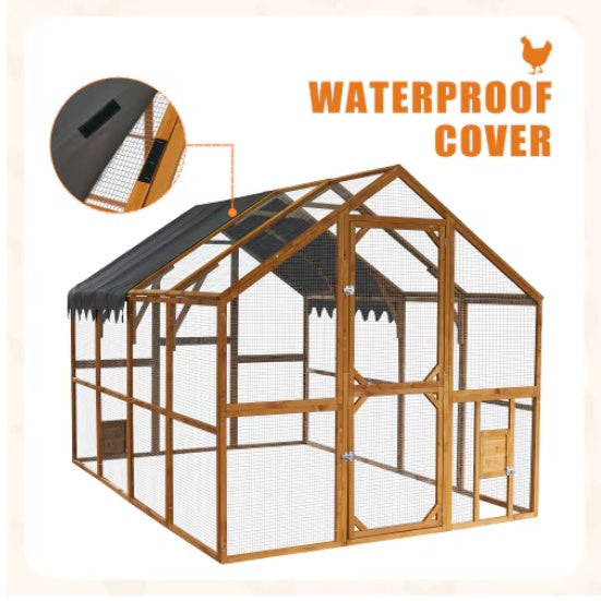 Outdoor Chicken Coop - Large Kitten Playpen, Upgraded Waterproof Cover