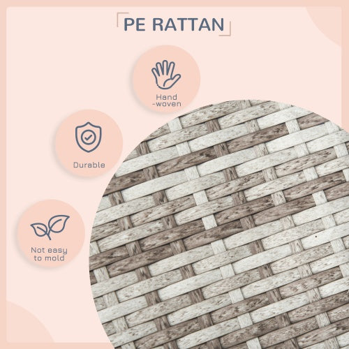 Outdoor Rattan Dog House with Canopy and Waterproof Mat for Small & Medium Dogs
