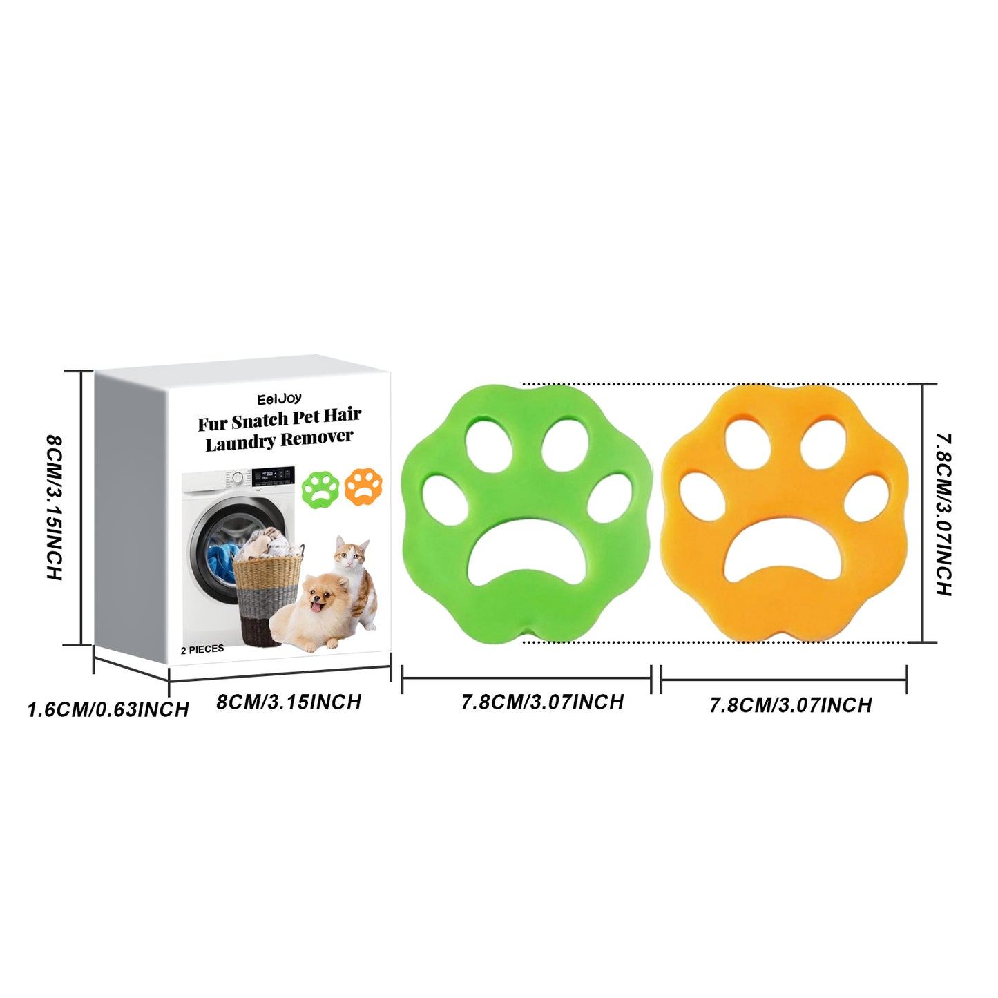 2 Pack Pet Hair Remover for Laundry – Reusable Lint Catcher
