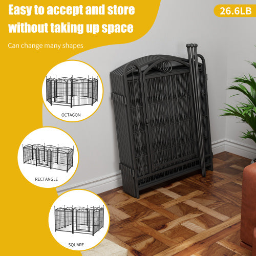 32" 8-Panel Metal Dog Fence