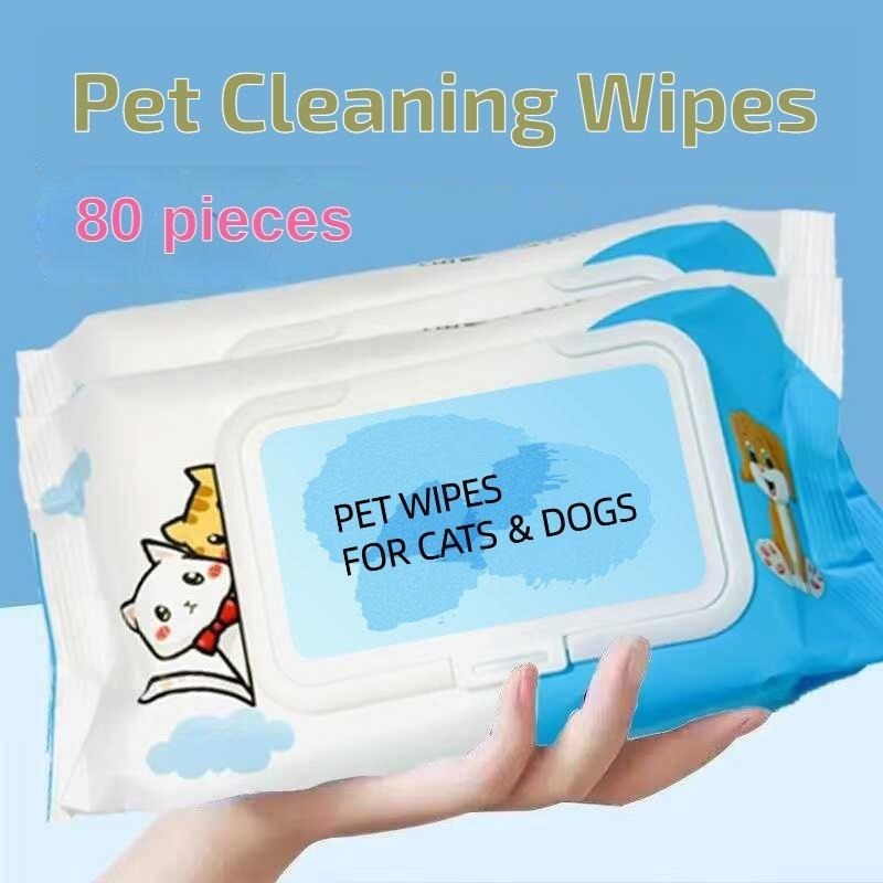 Dog & Cat Pet Wet Wipes – Plant-Based, Unscented, for Paws, Butt, Ears & Eyes