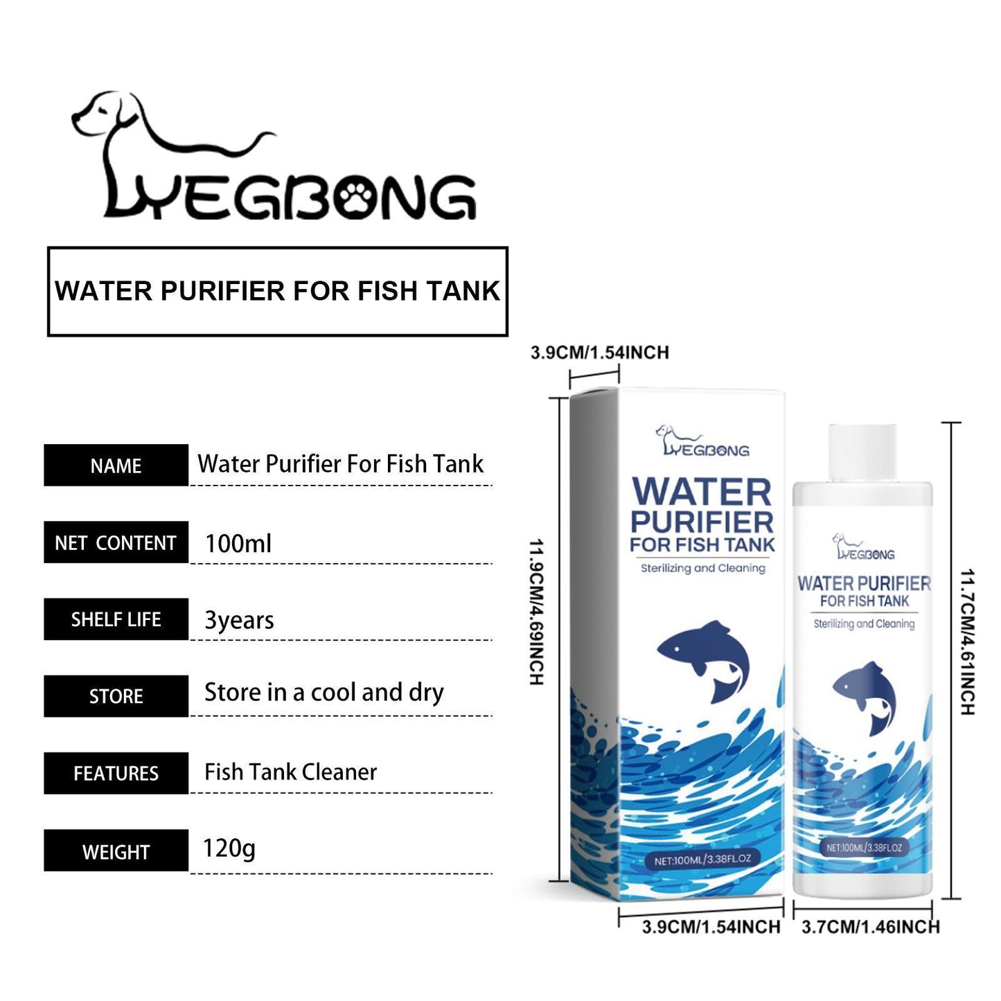 Yebang Aquarium Water Clarifier – Tank Cleaner & Decontaminator