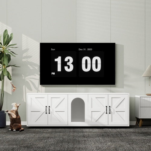 Wooden Cat Litter Box Furniture With Cat Door