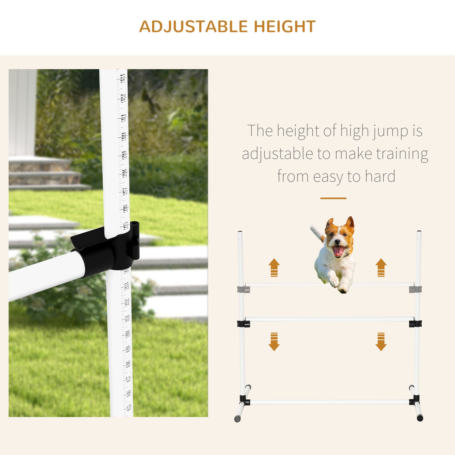 4-Piece Dog Agility Training Set with Adjustable Jumping Poles