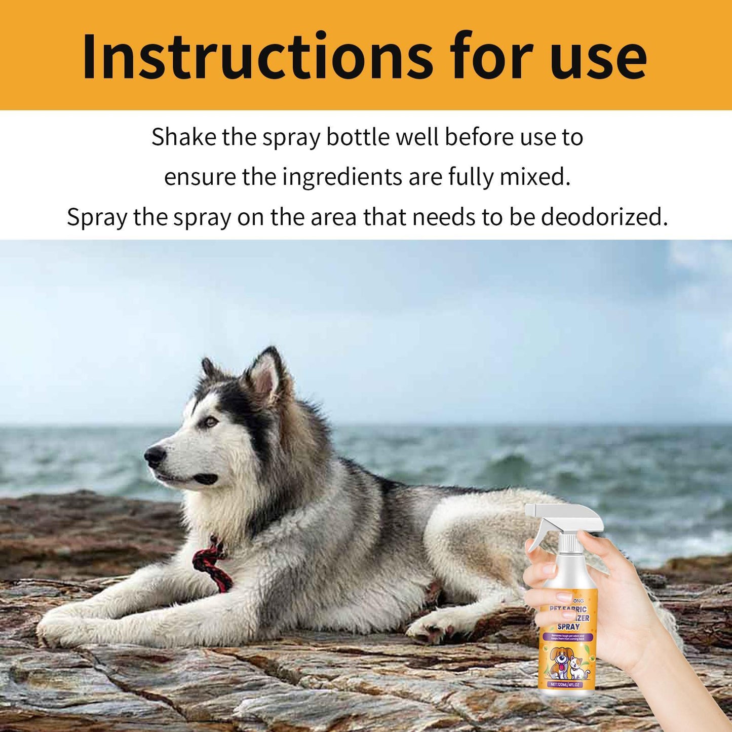 Yegbong Pet Fabric Deodorizer Spray – Long-lasting Indoor Pet Odor & Air Freshener