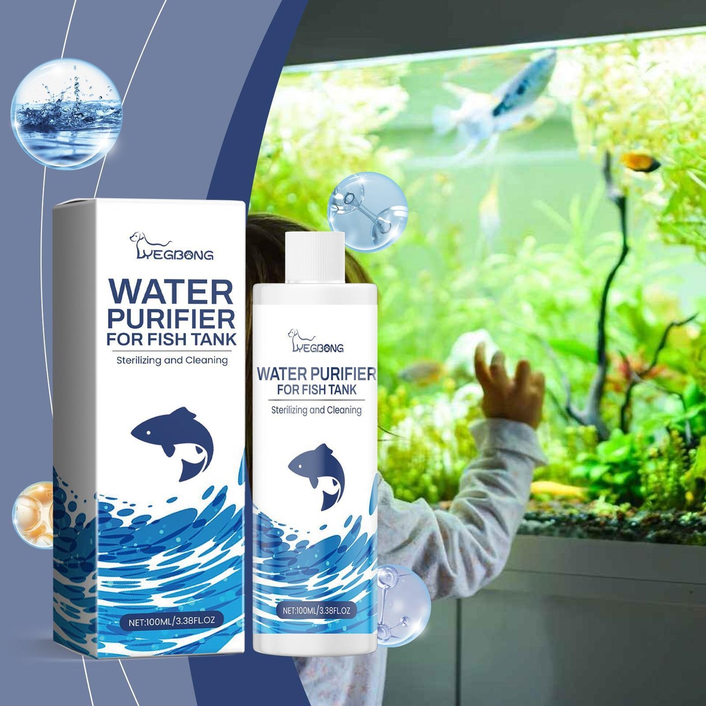 Yebang Aquarium Water Clarifier – Tank Cleaner & Decontaminator