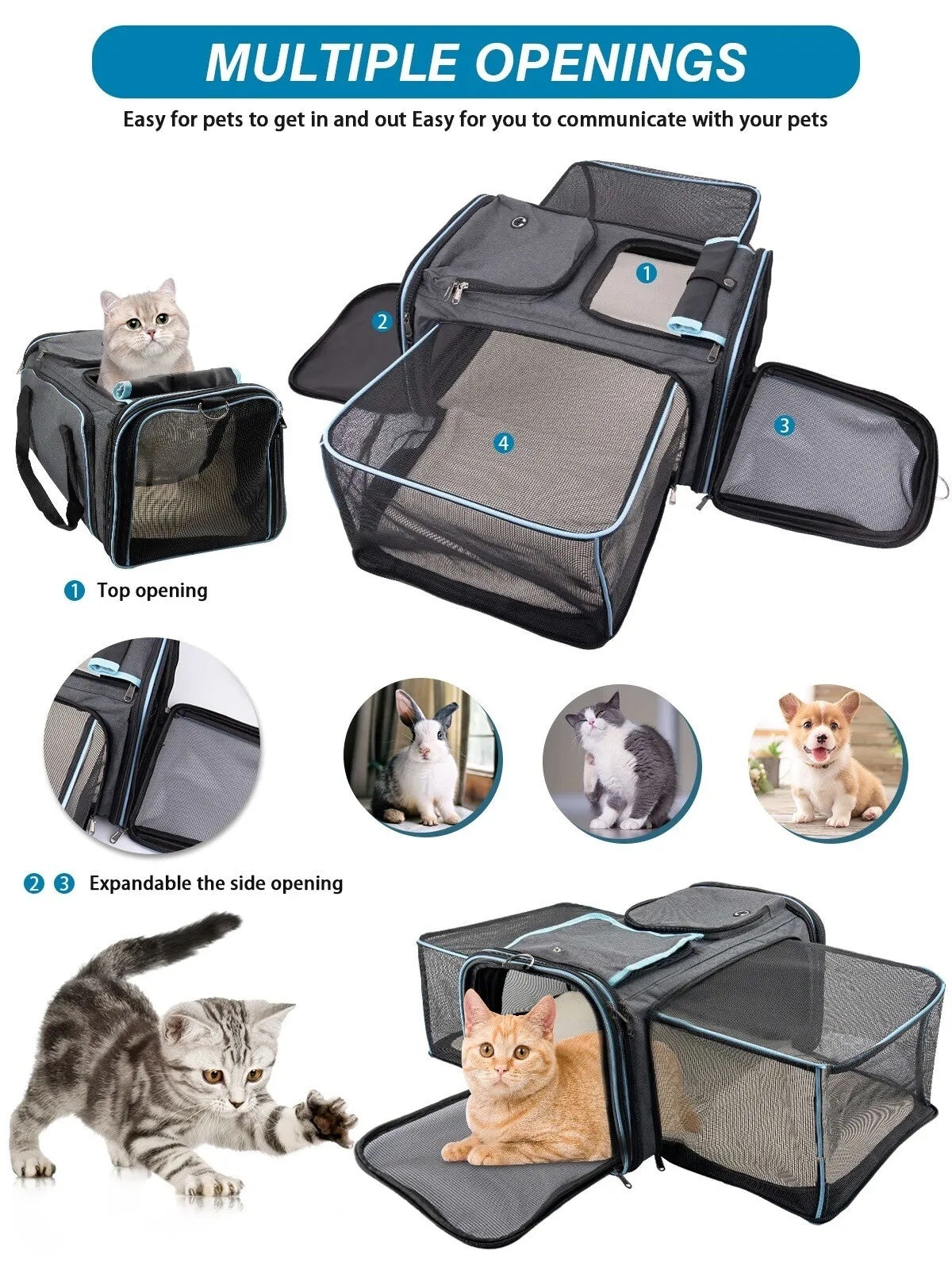 Airline Approved Expandable Rolling Carrier for Cats & Dogs