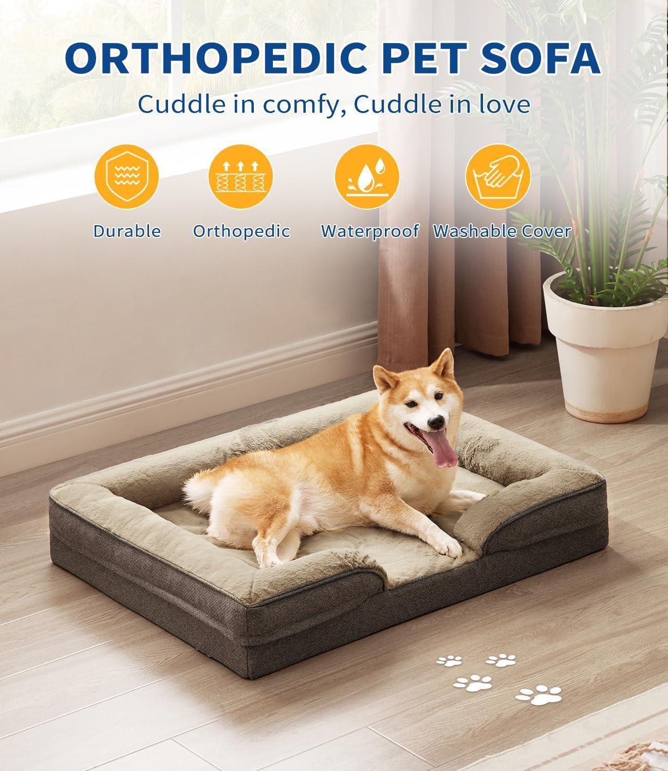 Orthopedic Dog Sofa – Washable, Waterproof, Foam Support