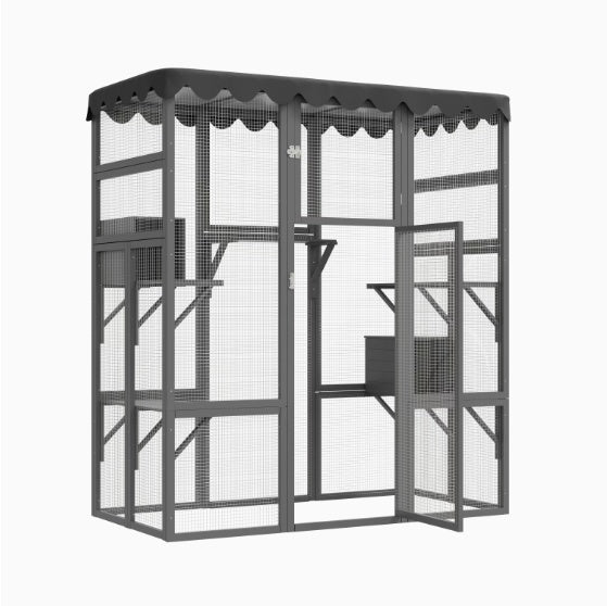 Outdoor Cat House with 6 Ledges & Weatherproof Roof