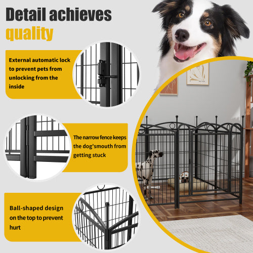 32" 8-Panel Metal Dog Fence