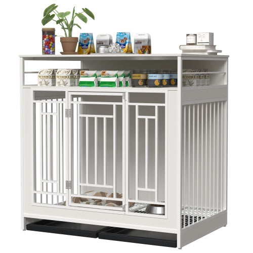 Large Dog Kennel Furniture, Wooden Kennel With Divider