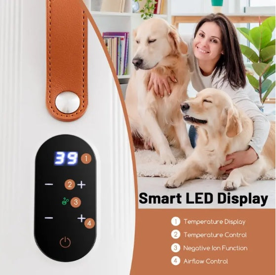 Dog & Cat Hair Blower with Negative Ion & Adjustable Temperature