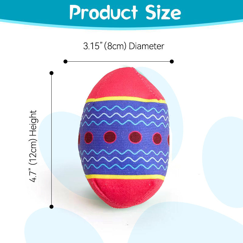 Easter Egg Squeaky Dog Toy – Green & Red, Chew Toy for Small/Medium Dogs