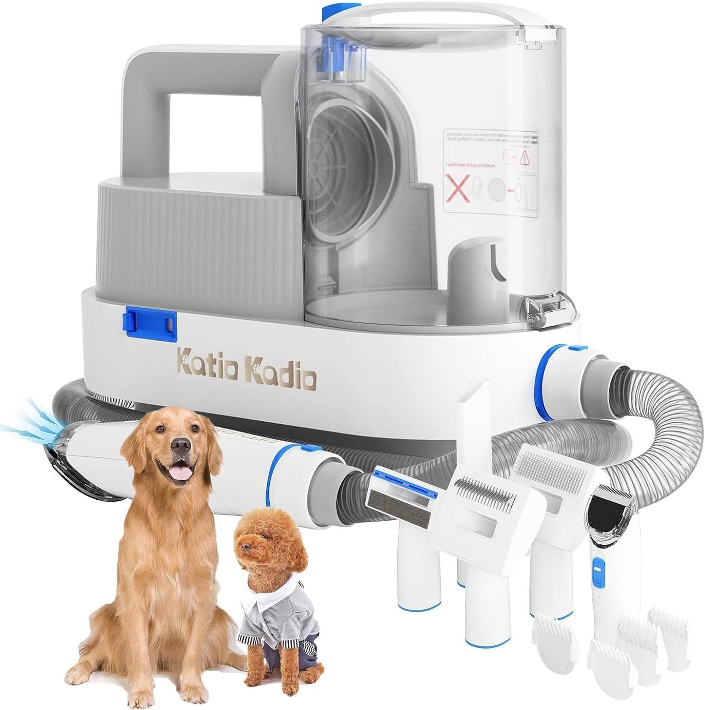Pet Grooming Kit – 5-in-1 Low Noise Hair Remover Vacuum for Small & Medium Dogs