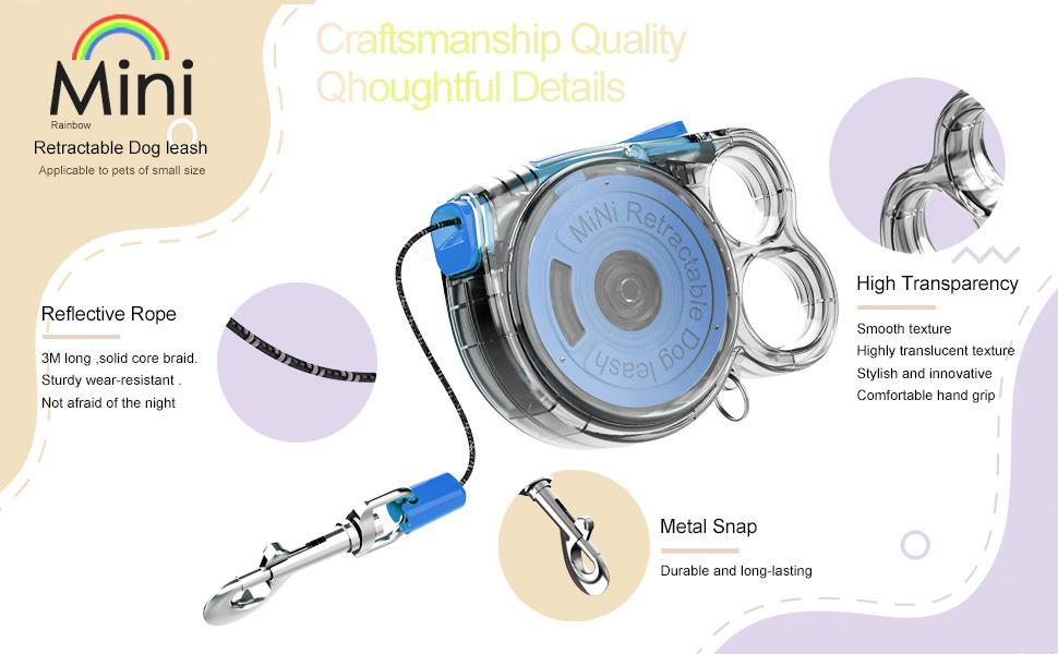 Compact Retractable Leash for Small Pets – Ideal for Outdoors