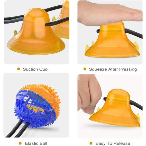 Dog Suction Cup Toy β Durable Rubber Ball for Tug, Chew & Play