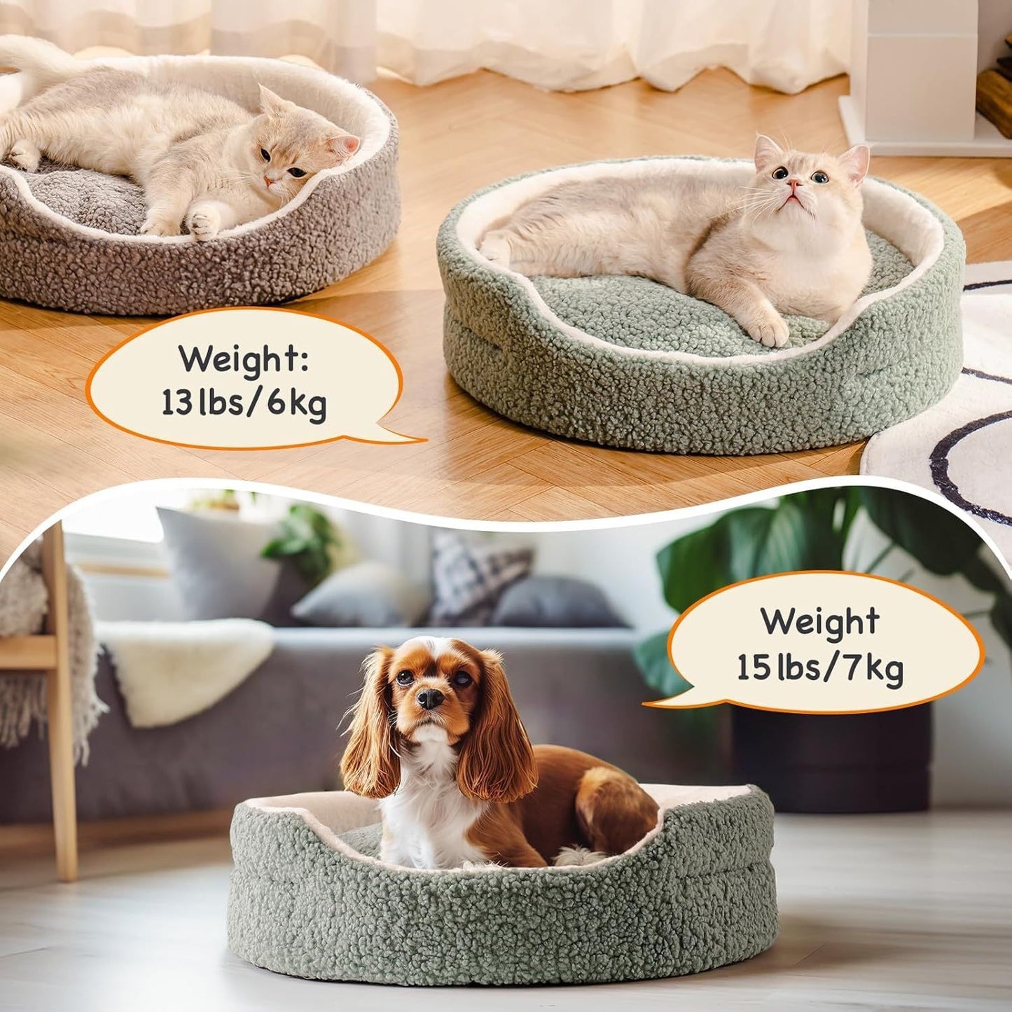 Mewoo Washable Pet Bed For Cats & Small Dogs