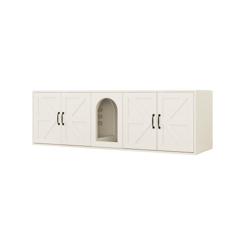Wooden Cat Litter Box Furniture With Cat Door