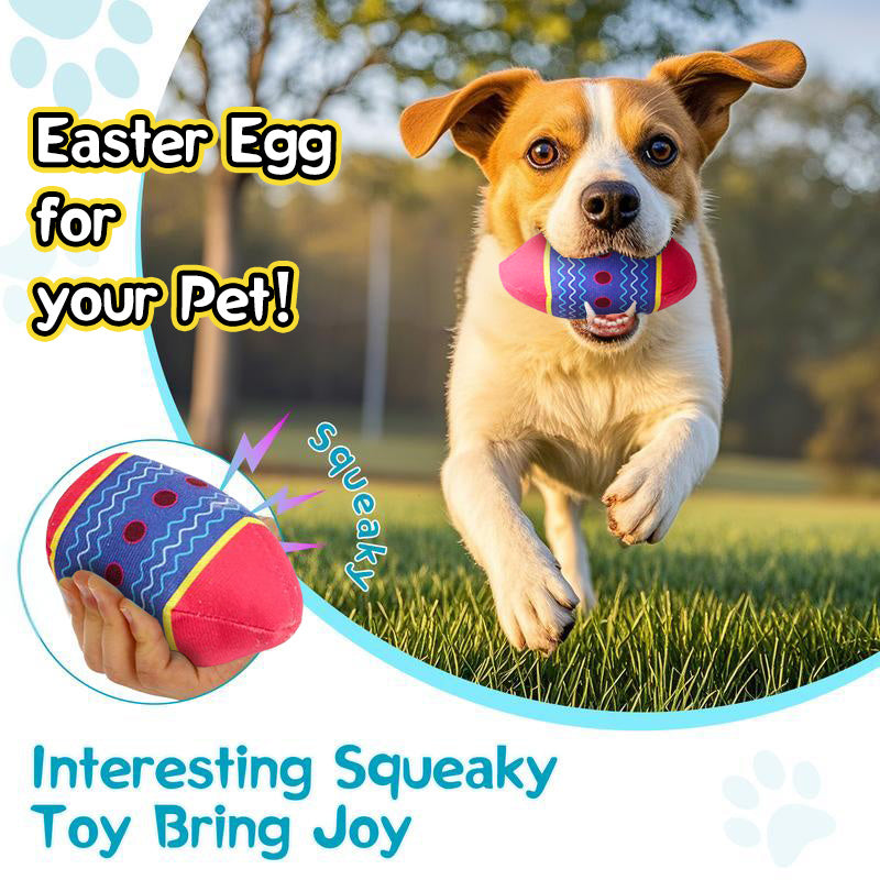 Easter Egg Squeaky Dog Toy – Green & Red, Chew Toy for Small/Medium Dogs