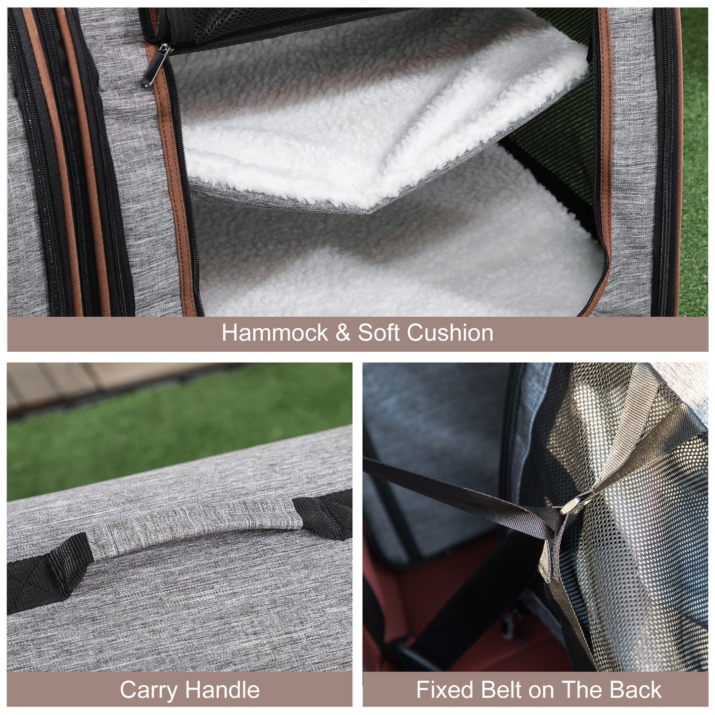 Portable Soft-Sided Pet Carrier with Divider
