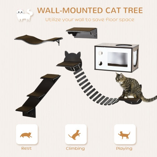 PawHut Wall - Mounted Cat Tree