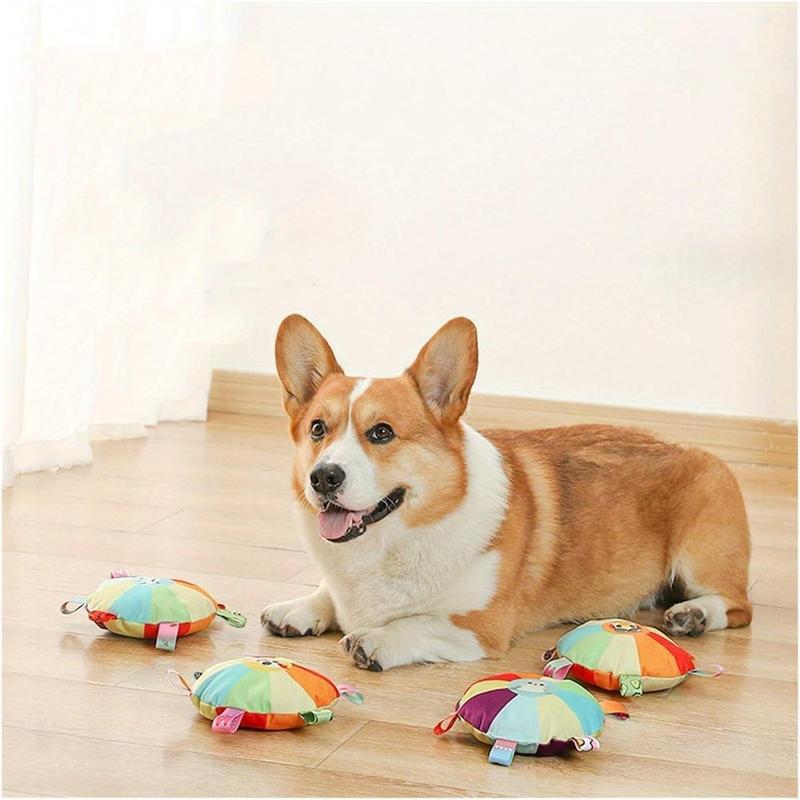 Plush Dog Flying Disc Chew Toy – Interactive & Durable