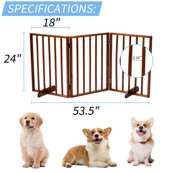 24 Inch Brown Foldable 3-pack Pet Fence