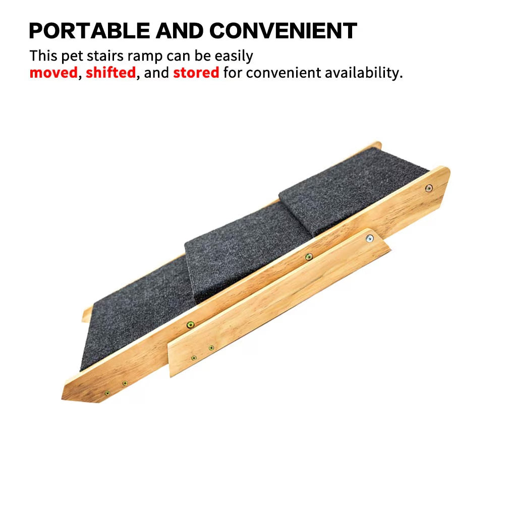 Level Foldable Wood Pet Stairs
