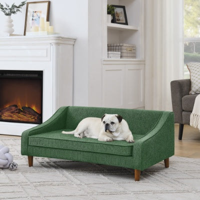 Durable Elevated Dog Sofa Bed with Modern Armrest – Soft & Comfortable