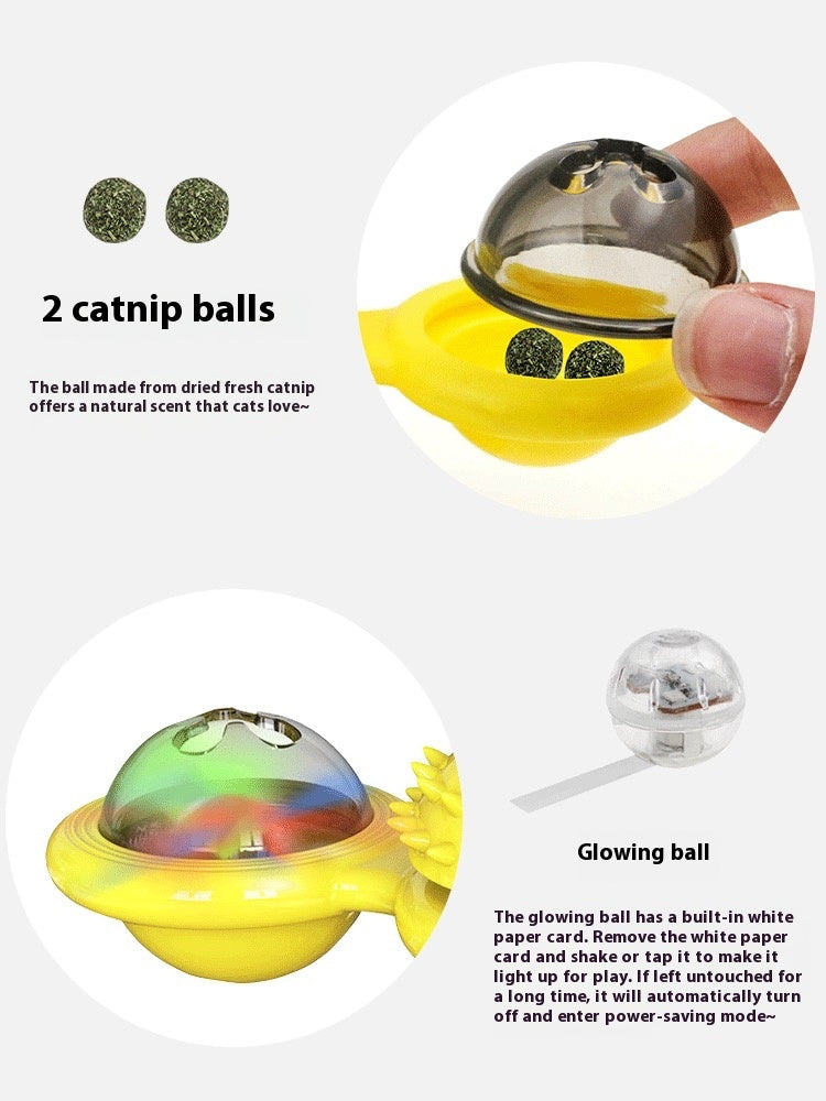 Cat Entertainment Set – Rotating Disk, Feather Teasers, Tumbler & Windmill Toy for Active Cats