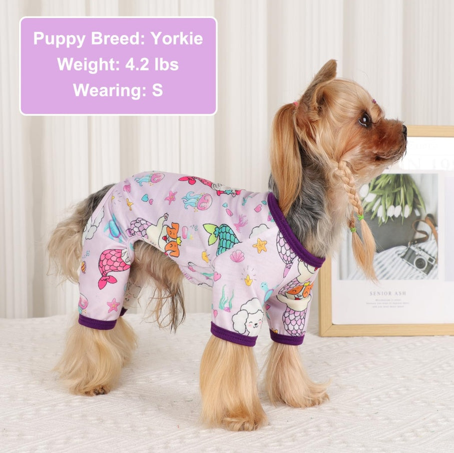 Mermaids Dog Pajamas – Soft Stretchy Pjs for Small Dogs & Puppies