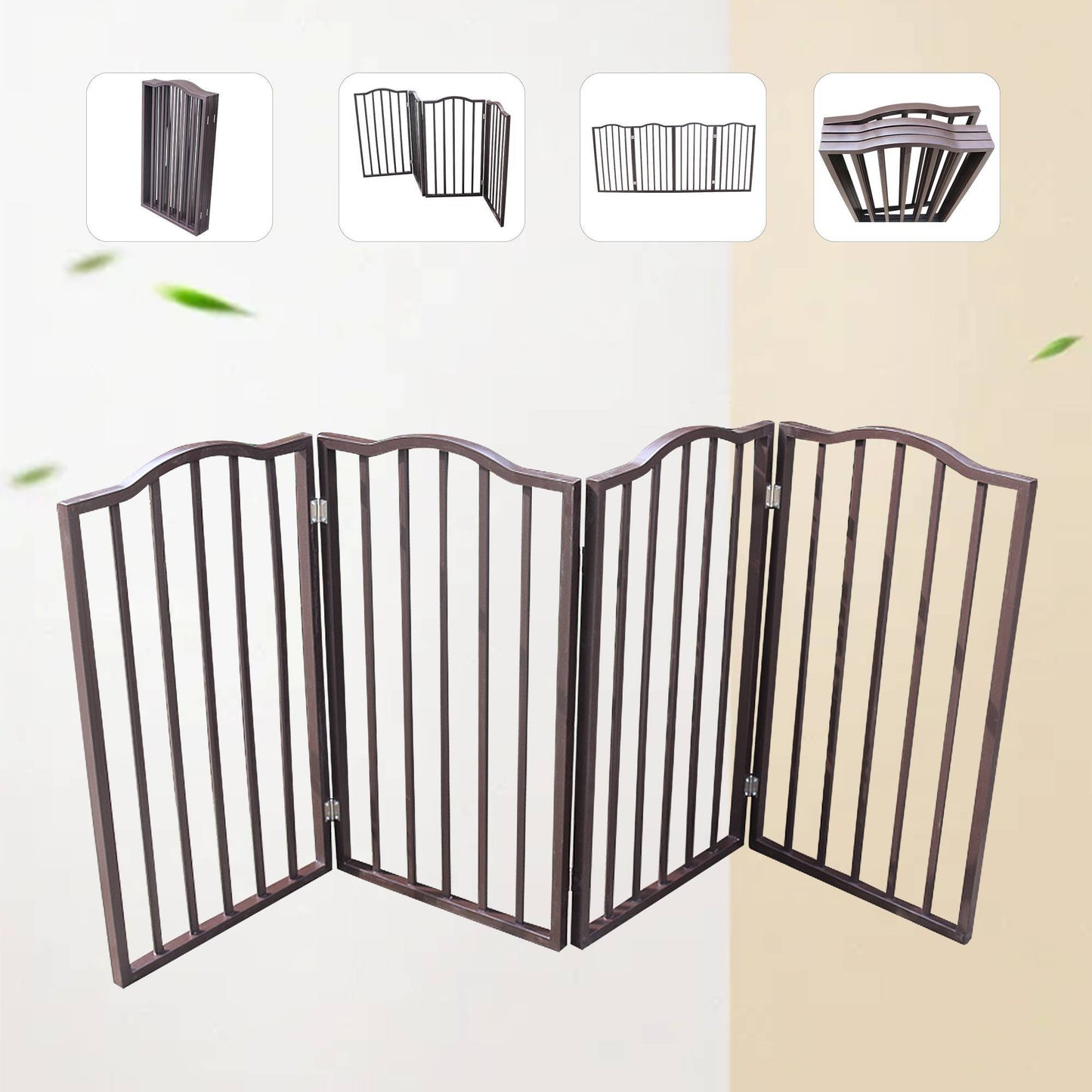 Arc Wooden Folding Pet Gate for Doorways & Stairs