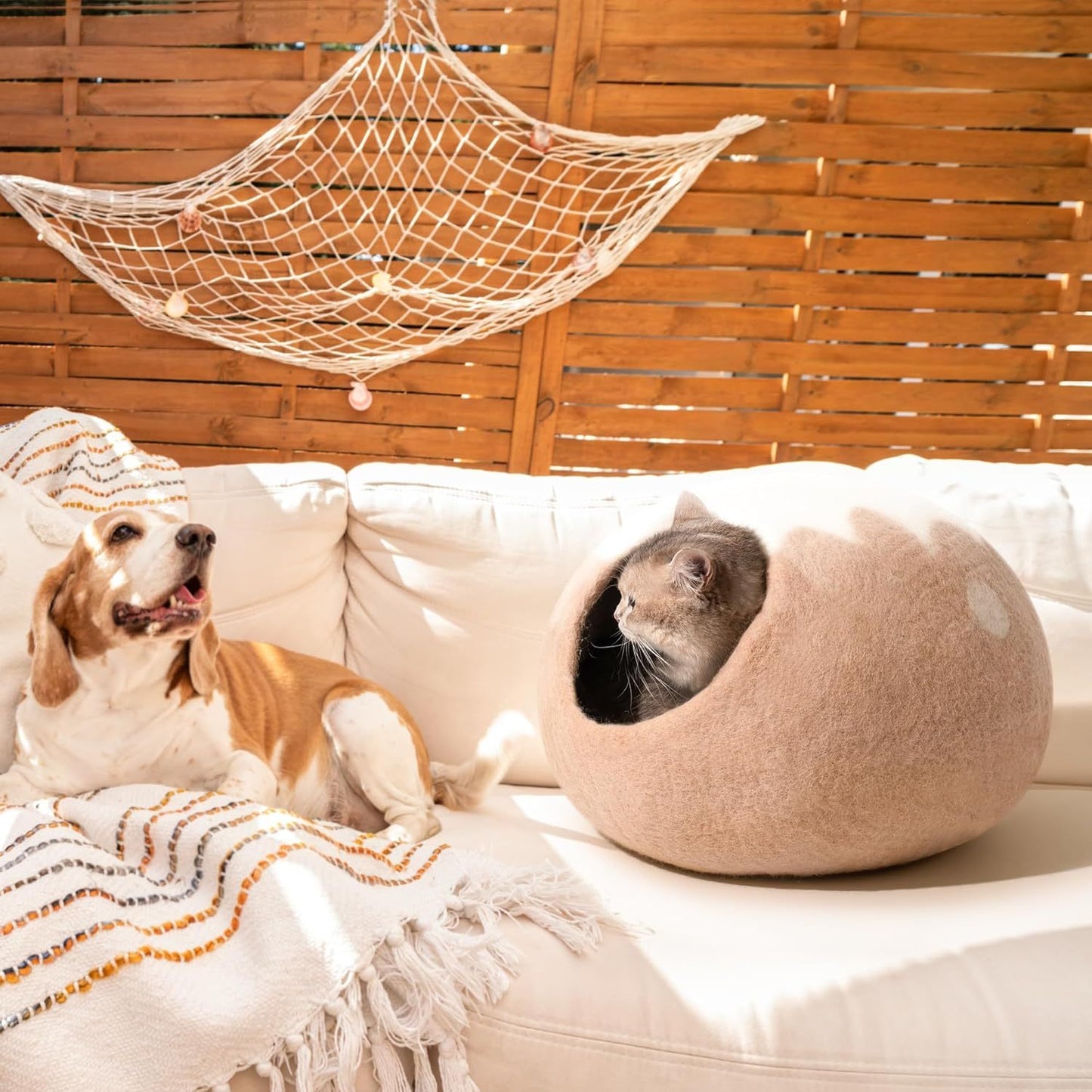 Handmade Wool Cat Cave Bed