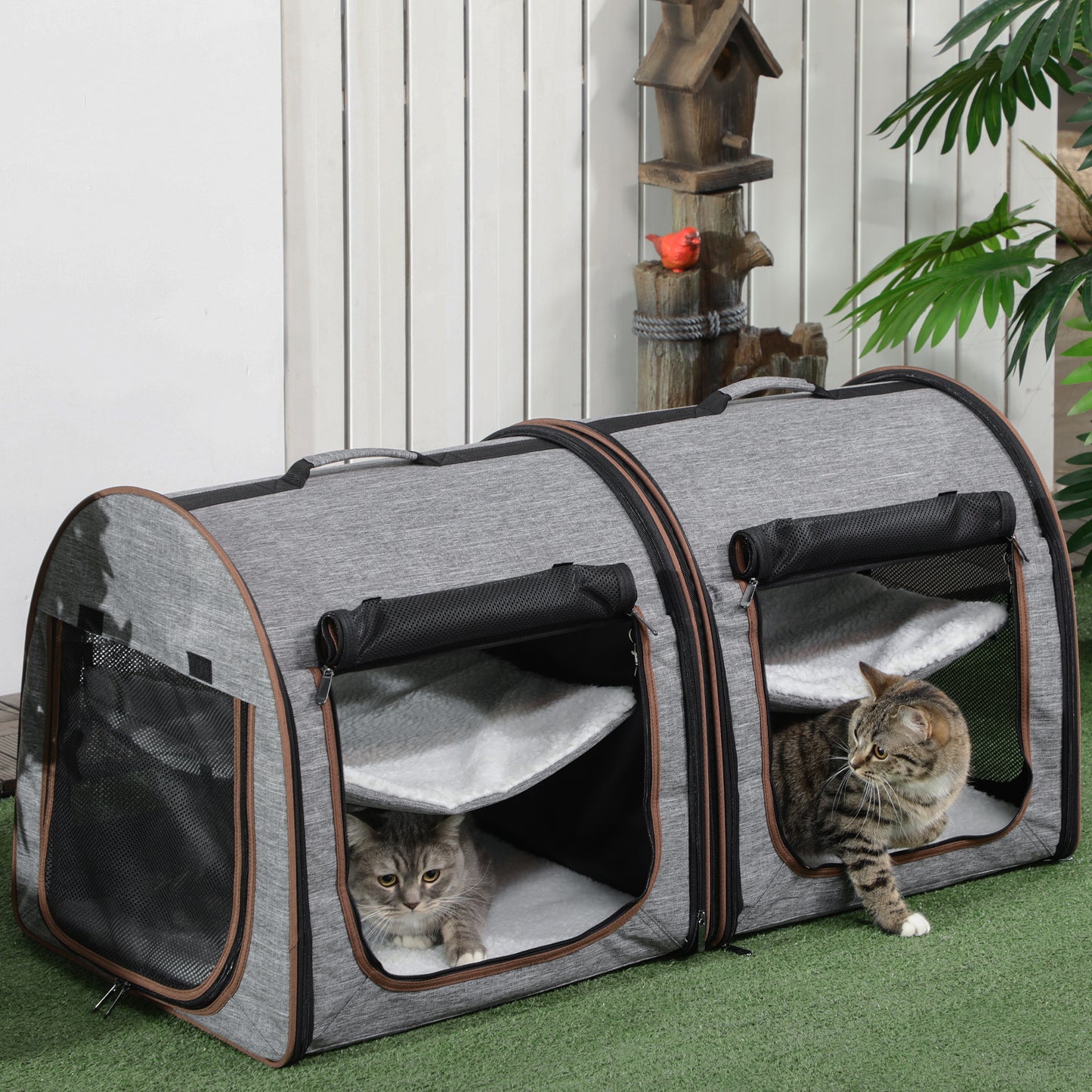 Portable Soft-Sided Pet Carrier with Divider