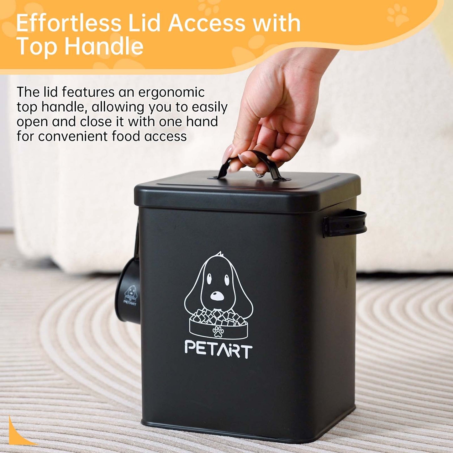 Dog Food Storage Container with Spoon & Desiccant