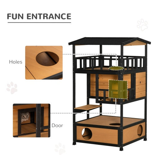 Wooden Outdoor Cat House
