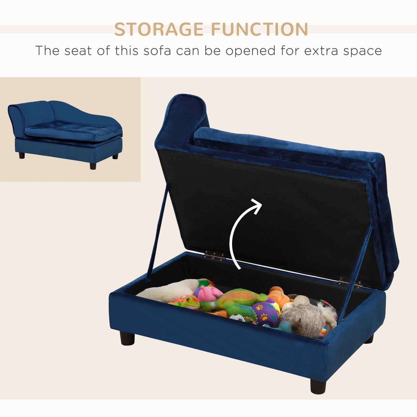 Luxury Small Dog Bed – Hidden Storage Included